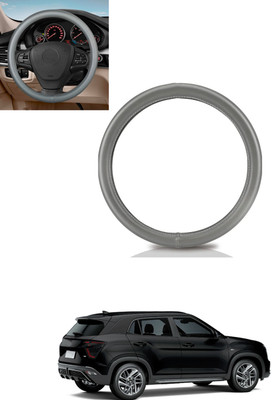MATIES Steering Cover For Hyundai Universal For Car(Silver, Leather)