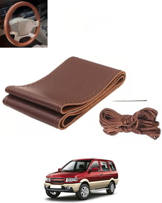 monolive Hand Stiched Steering Cover For Nissan Teana(Brown, Leatherite)