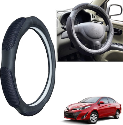 PEEPS STORE Steering Cover For Toyota NA(Black, Leatherite)