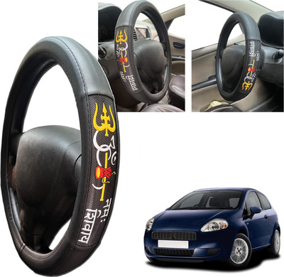 PEEPS STORE Steering Cover For Datsun Grand Punto(Black, Leatherite)