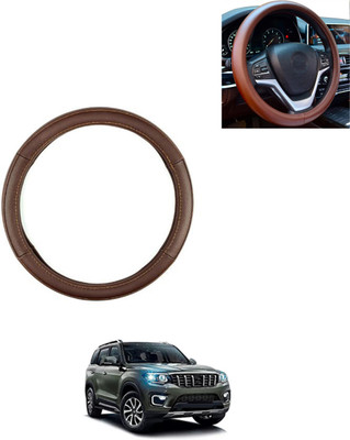 AYW Steering Cover For Mahindra Universal For Car(Brown, Leatherite)