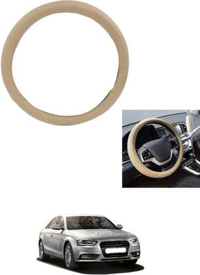 MATIES Steering Cover For Audi S4(Beige, Leather)