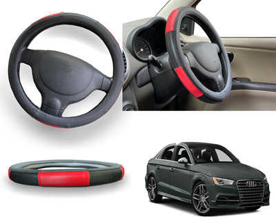 PEEPS STORE Steering Cover For Audi S4(Red, Leatherite)