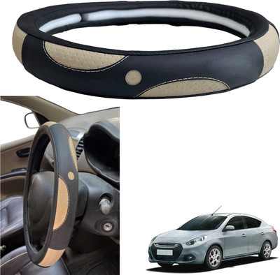 PEEPS STORE Steering Cover For Renault Scala(Black, Leather)