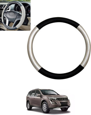 MSNP Steering Cover For Mahindra XUV 500(Silver,Black, Leatherite)