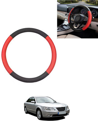 AYW Steering Cover For Hyundai Elantra(Red/Black, Leatherite)
