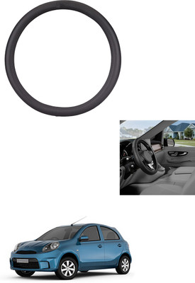 MATIES Steering Cover For Nissan Micra Active(Black, Leather)