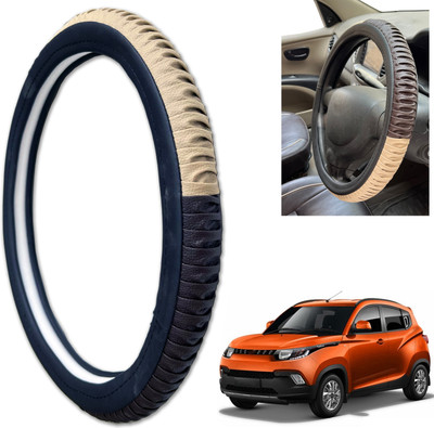 PEEPS STORE Steering Cover For Mahindra KUV 100(Black, Leatherite)