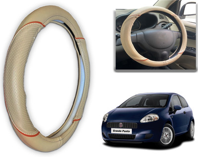 PEEPS STORE Steering Cover For Fiat Grand Punto(Black, Red, Leatherite)