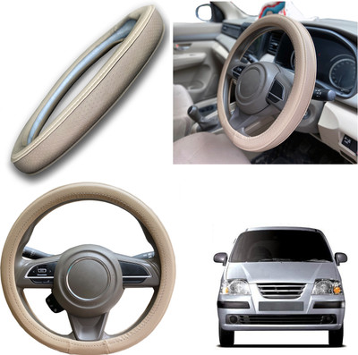 PEEPS STORE Steering Cover For Hyundai Santro Xing(Black, Leatherite)