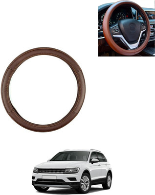 AYW Steering Cover For Volkswagen Universal For Car(Brown, Leatherite)