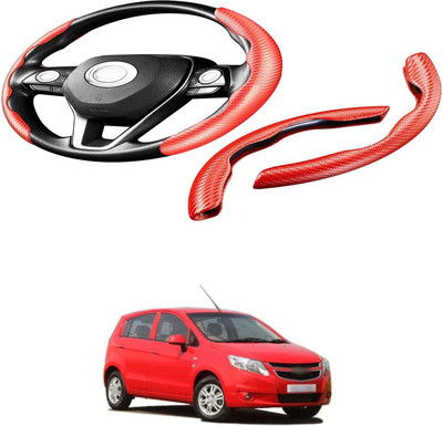 XZRTZ Steering Cover For Chevrolet Universal For Car(Carbon Fiber Red, Polyurethane)