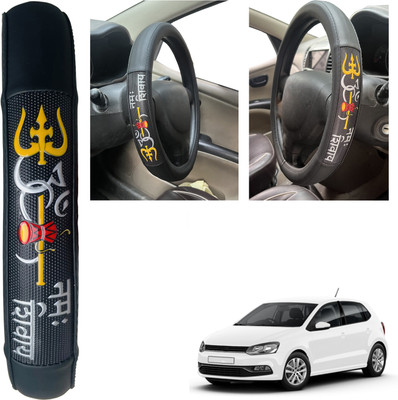PEEPS STORE Steering Cover For Volkswagen Polo Exquisite(black, Leatherite)