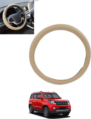 monolive Hand Stiched Steering Cover For Mahindra TUV 300(Beige, Leatherite)