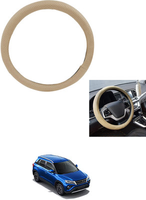 MATIES Steering Cover For Toyota Universal For Car(Beige, Leather)