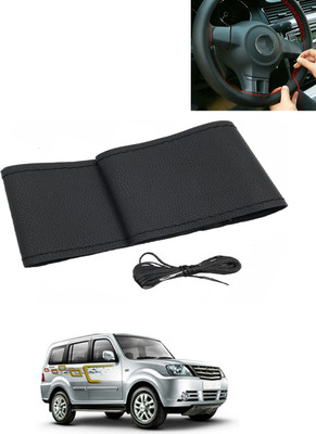 AYW Hand Stiched Steering Cover For Tata Sumo Grande(Black, Leatherite)