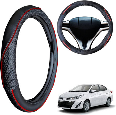 PEEPS STORE Steering Cover For Toyota NA(Black, Leatherite)