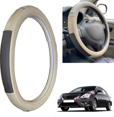 PEEPS STORE Steering Cover For Nissan Sunny(Black, Leatherite)