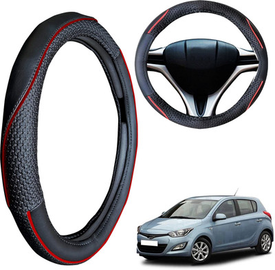 PEEPS STORE Steering Cover For Hyundai i20(Black, Leatherite)