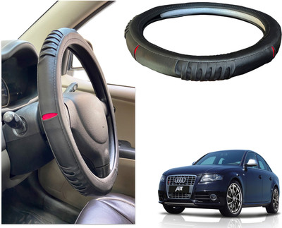 PEEPS STORE Steering Cover For Audi S4(Black, Red, Leatherite)