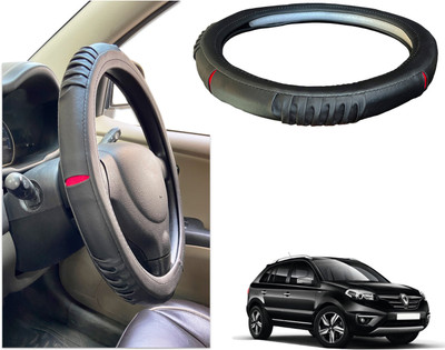 PEEPS STORE Steering Cover For Renault Koleos(Black, Red, Leatherite)