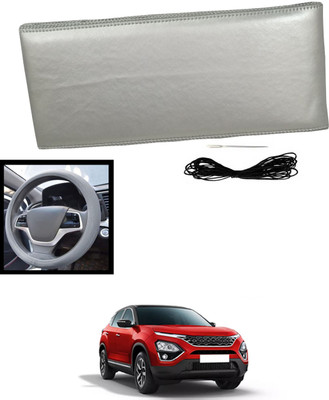MATIES Hand Stiched Steering Cover For Tata Universal For Car(Silver, Leatherite)