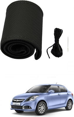ARNEJA Hand Stiched Steering Cover For Maruti Swift Dzire(Black, Leather)