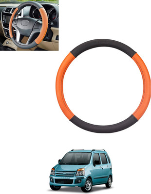 monolive Steering Cover For Universal For Car WagonR(Tan, Black, Leatherite)