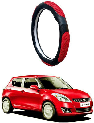 AUTO PEARL Steering Cover For Maruti Swift(Black Red, Leatherite)
