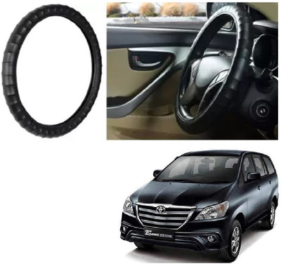 Shubh Auto Hand Stiched Steering Cover For Toyota Innova(Black, Leatherite)