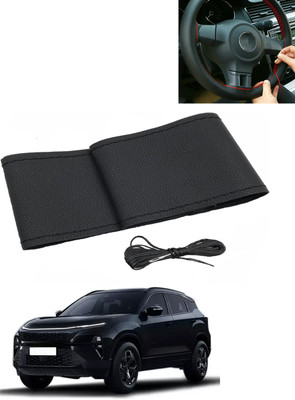 AYW Hand Stiched Steering Cover For Tata Universal For Car(Black, Leatherite)