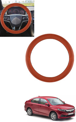ABJD Steering Cover For Honda Amaze(Tan, Leatherite)
