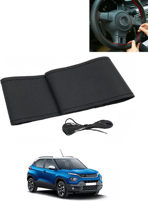 AYW Hand Stiched Steering Cover For Tata Universal For Car(Black, Leatherite)