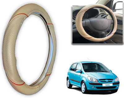PEEPS STORE Steering Cover For Hyundai Getz(Black, Red, Leatherite)