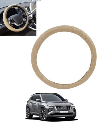 ABJD Steering Cover For Hyundai Tucson(Beige, Leatherite)