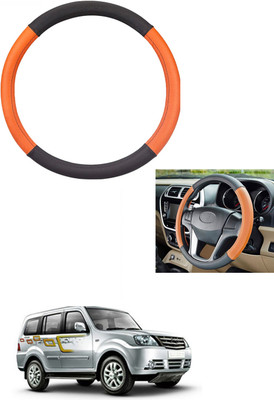 MATIES Steering Cover For Tata Sumo Grande(Tan/Black, Leather)