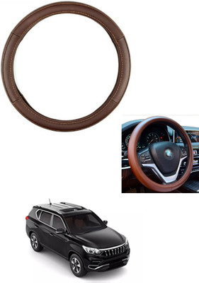 MATIES Steering Cover For Mahindra Universal For Car(Brown, Leather)