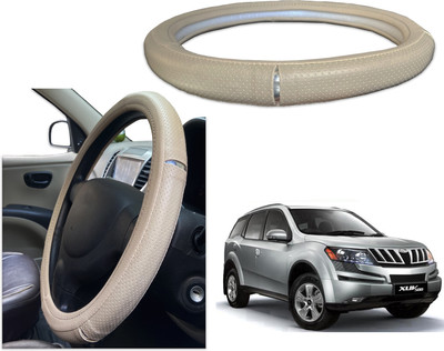 PEEPS STORE Steering Cover For Mahindra XUV 500(Black, Red, Leatherite)