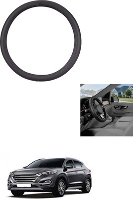 MATIES Steering Cover For Hyundai Tucson(Black, Leather)