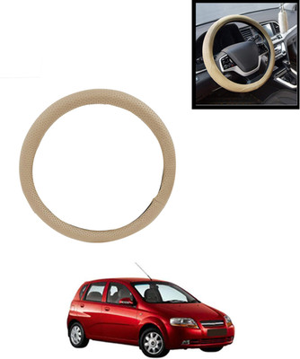 AYW Steering Cover For Chevrolet Aveo UVA(Beige, Leatherite)