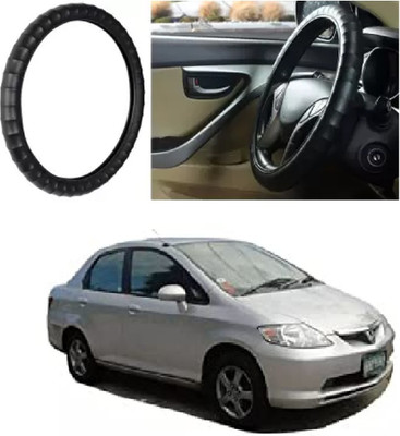 OOLTAH PAHIYA Hand Stiched Steering Cover For Honda New City(Black, Leatherite)
