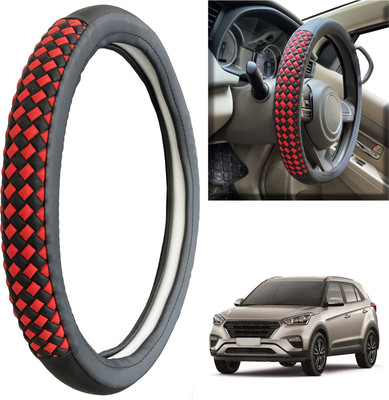 PEEPS STORE Steering Cover For Hyundai Creta(Black, Leatherite)
