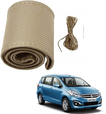 ARNEJA Hand Stiched Steering Cover For Maruti Ertiga(Beige, Leather)