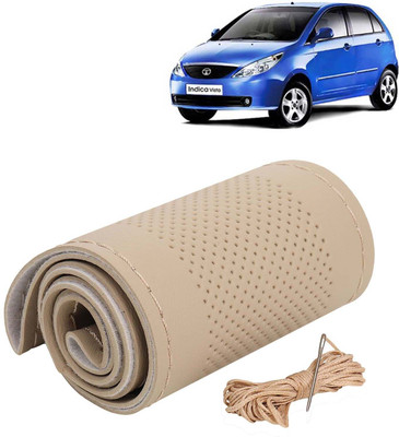 Kingsway Hand Stiched Steering Cover For Tata Vista(Beige Color with Beige Thread, Leatherite)