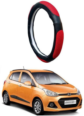AUTO PEARL Steering Cover For Hyundai Grand i10(Black Red, Leatherite)