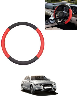 AYW Steering Cover For Audi S4(Red/Black, Leatherite)
