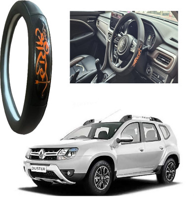 OOLTAH PAHIYA Hand Stiched Steering Cover For Renault Duster(Black, Leatherite)