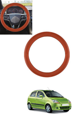 ABJD Steering Cover For Chevrolet Spark(Tan, Leatherite)