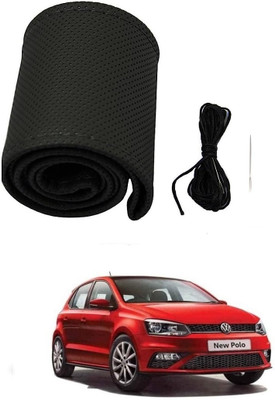 arneja trading company Hand Stiched Steering Cover For Volkswagen Polo(Black, Leather)
