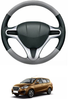 MATIES Steering Cover For Datsun Universal For Car(Grey, Black, Leather)